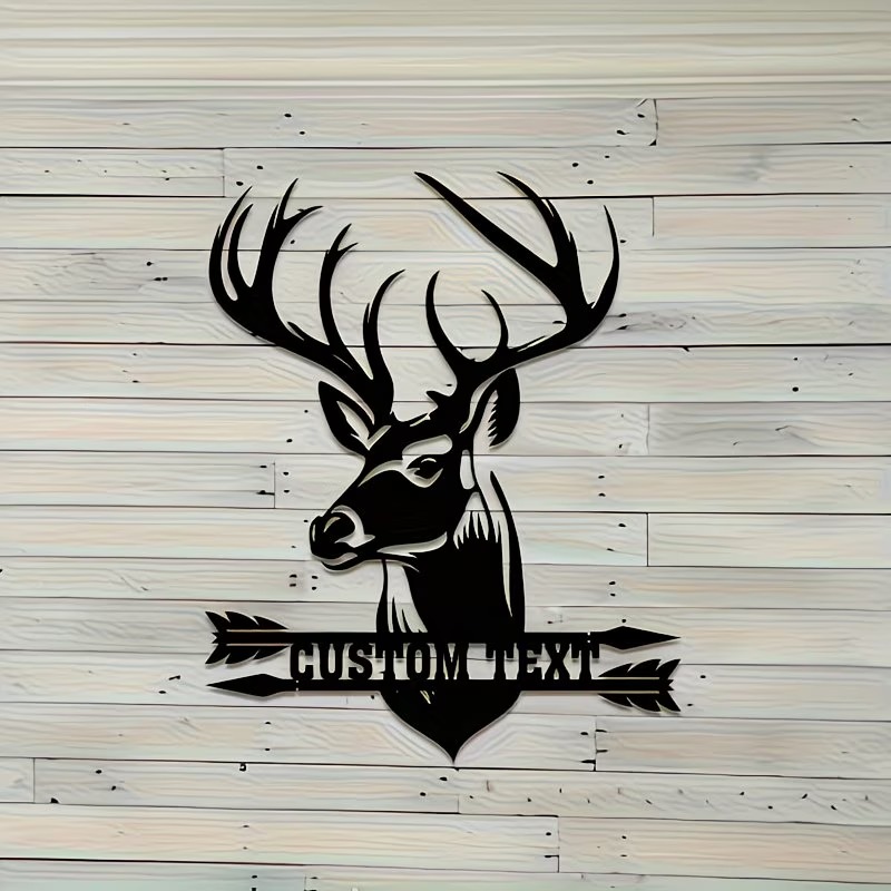 Hunting Outdoor Christmas Decorations - Custom Deer Head Metal Wall Art,