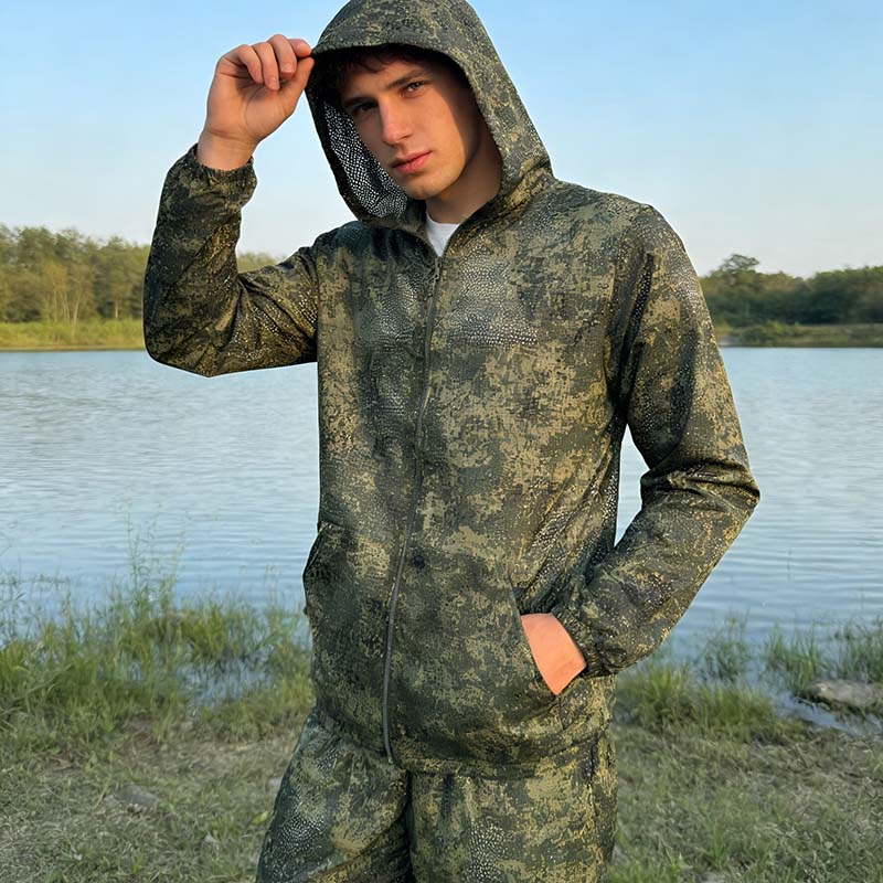 Hunting Outdoor Jacket - Tactical Hoodies Suits Camo Mesh Hiking