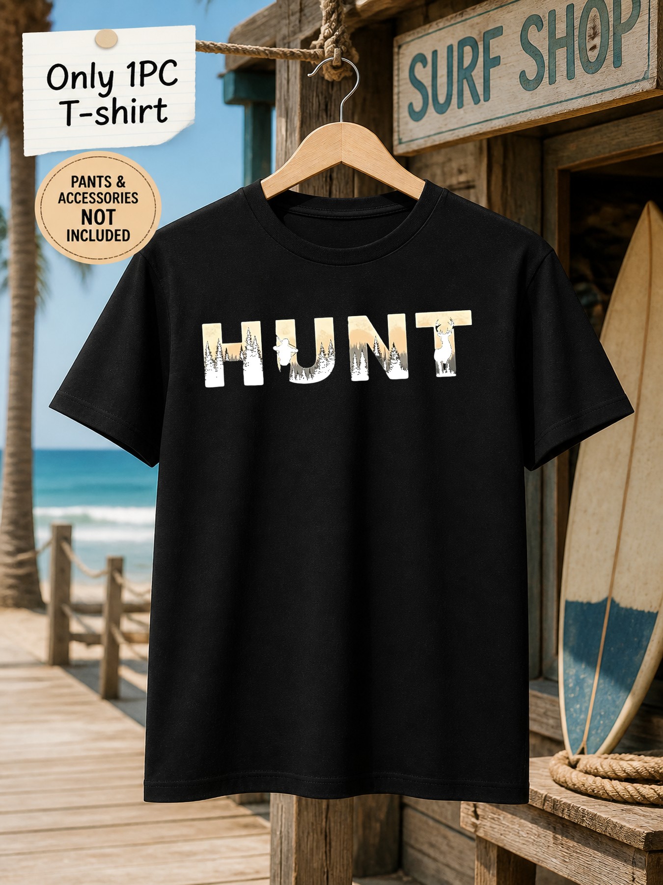 Outdoor Hunting Graphic Tees - 1pc Men'S Graphic T-Shirt Hunting Theme