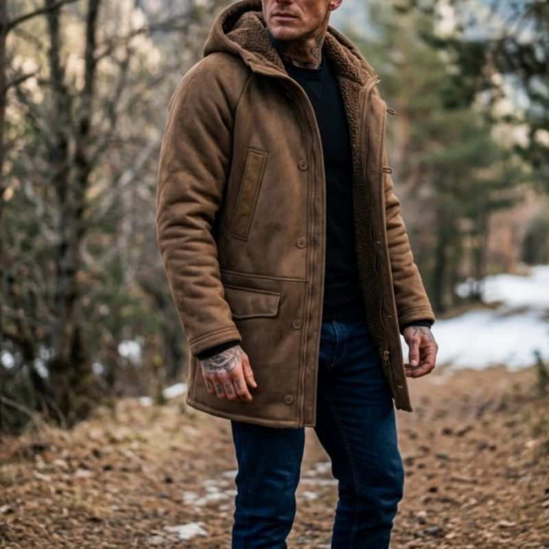New Men's Faux Fur Lined Hoode - Hunting Outdoor Jacket review and price