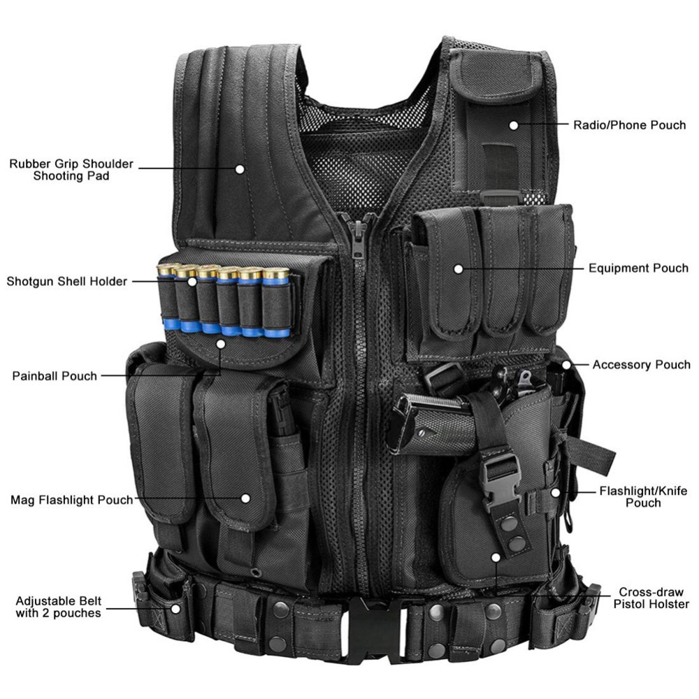 Adjustable Molle Tactical Vest - Hunting Outdoor Jacket review and price