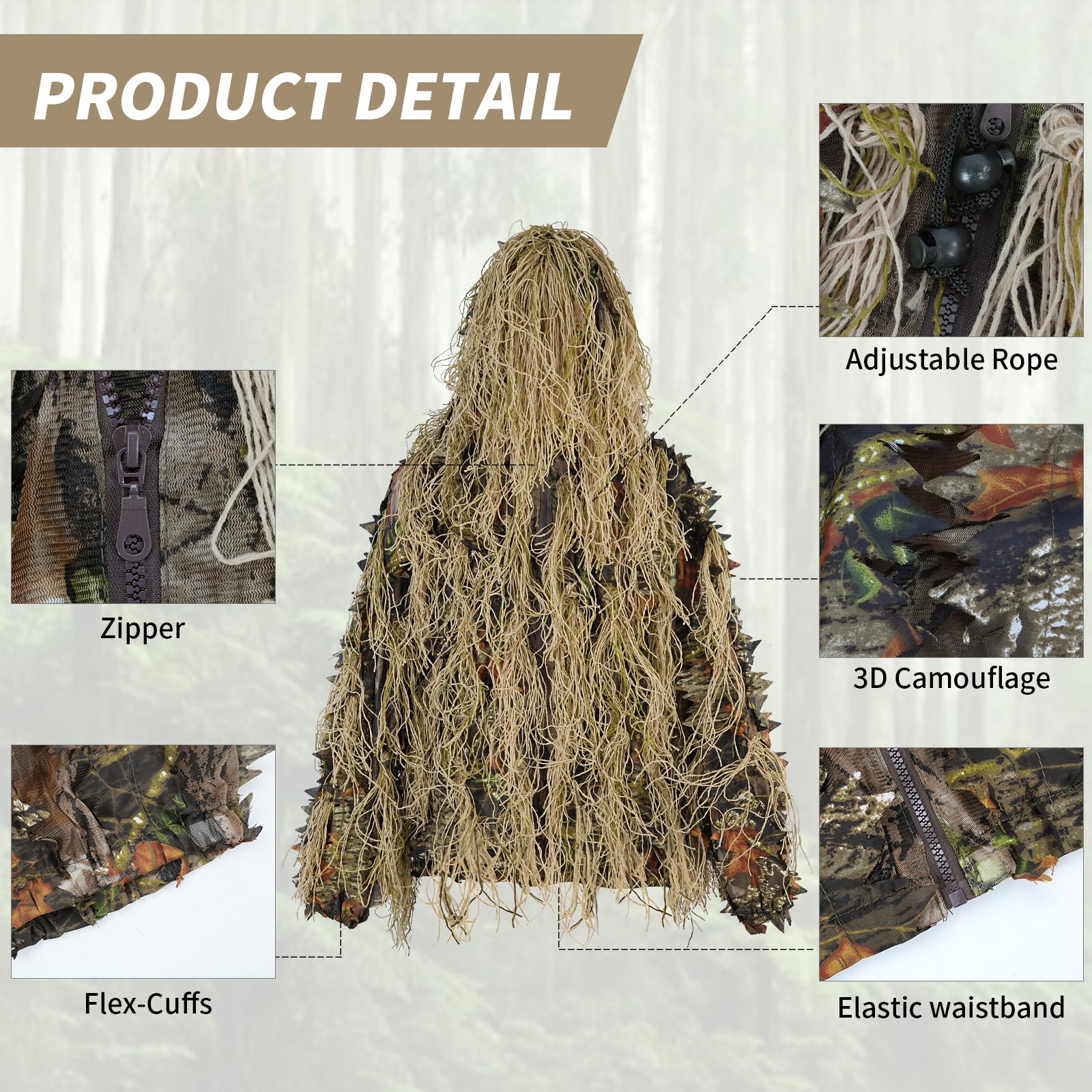 JOAXOR Ghillie Suit Gilly Hunt - Ghillie Suit Woodland review and price