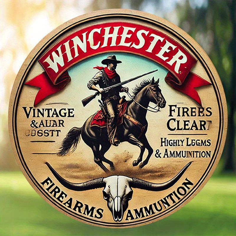 Winchester vintage round metal - Hunting Outdoor Christmas Decorations review and price
