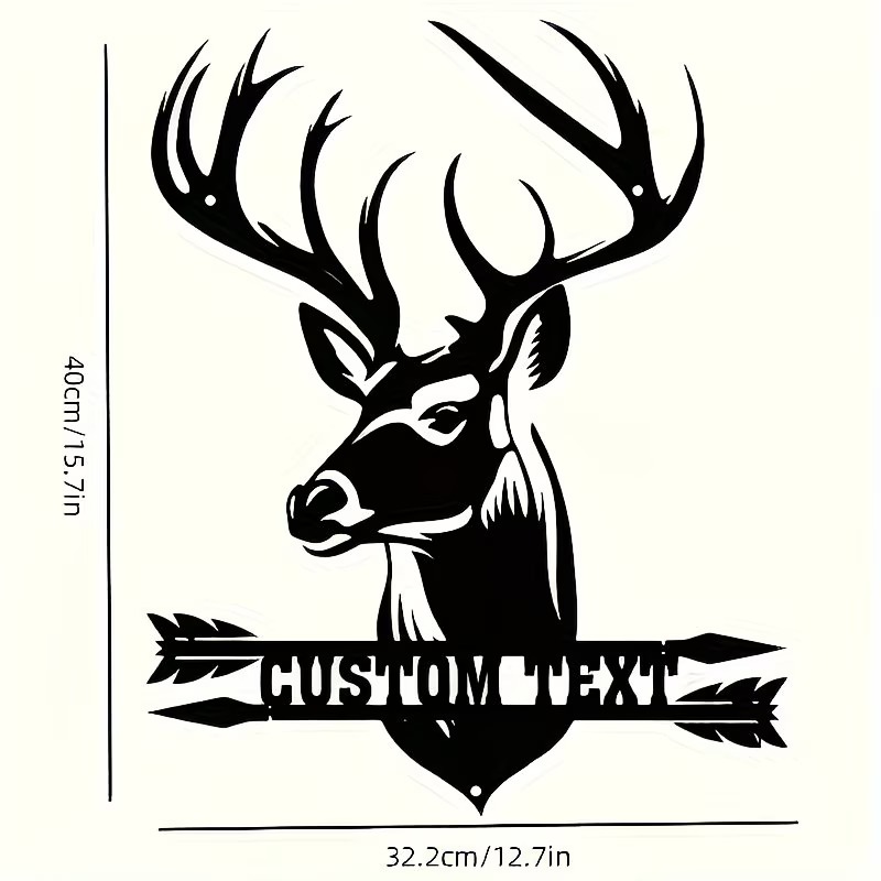 Custom Deer Head Metal Wall Ar - Hunting Outdoor Christmas Decorations review and price