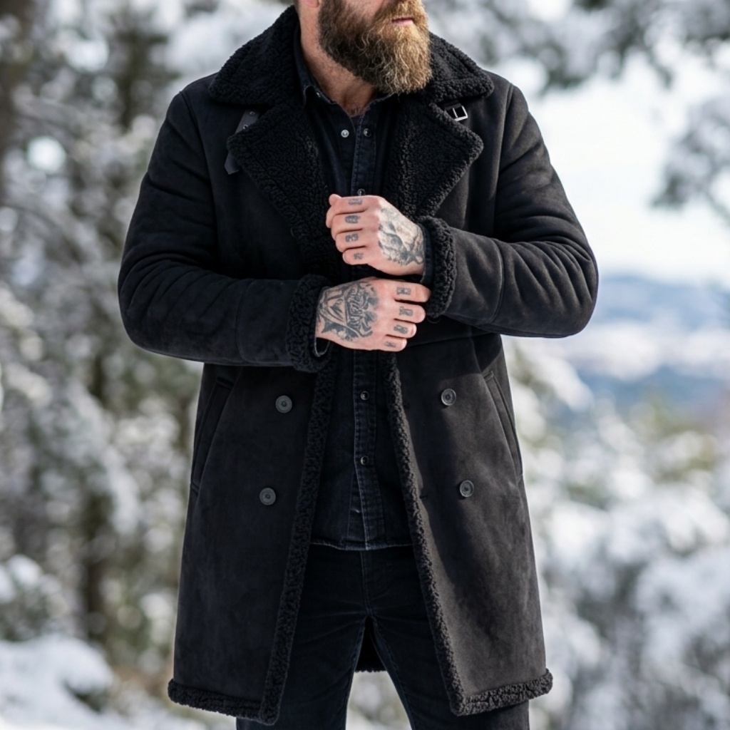 Men's Faux Suede Fur Lined Win - Hunting Outdoor Jacket review and price