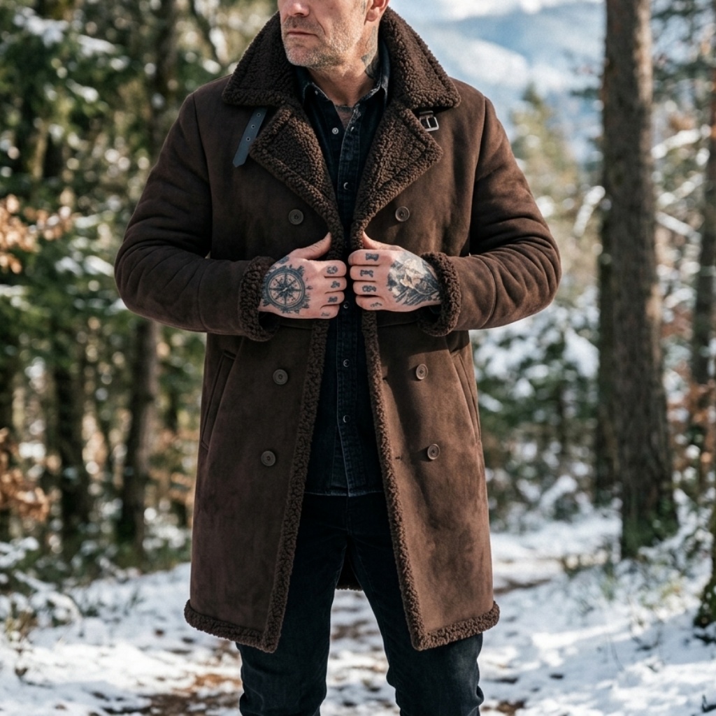 Men's Faux Suede Fur Lined Win - Hunting Outdoor Jacket review and price