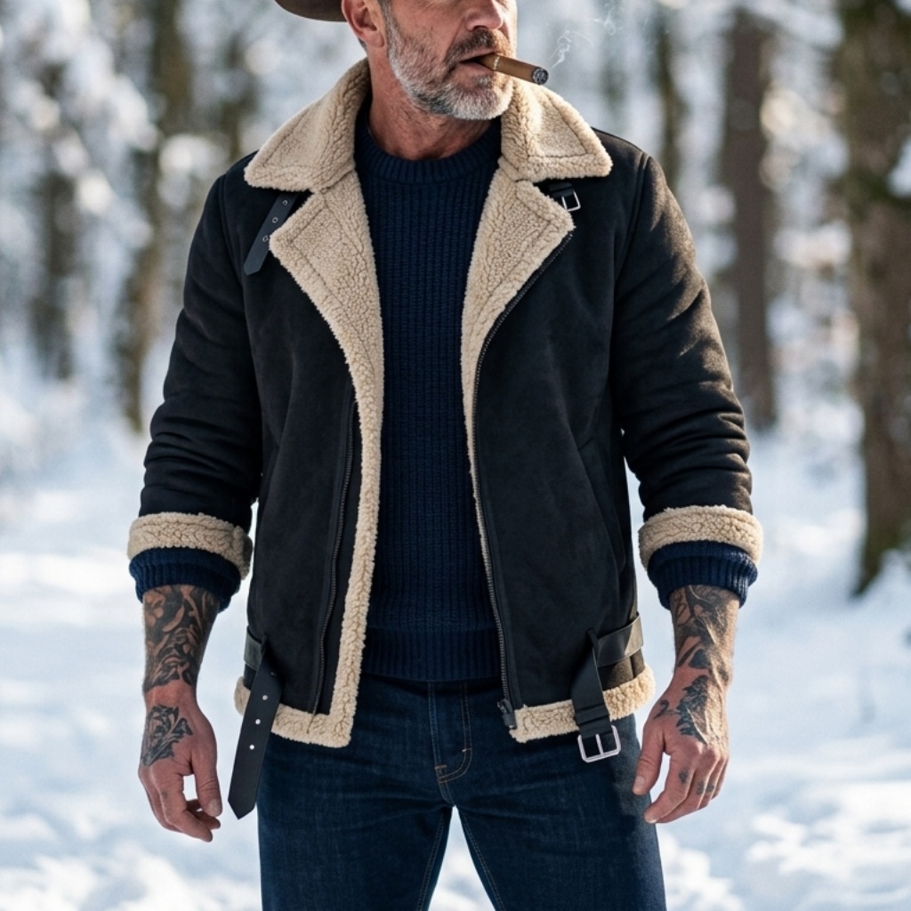 Men Winter Faux Suede Jacket F - Hunting Outdoor Jacket review and price