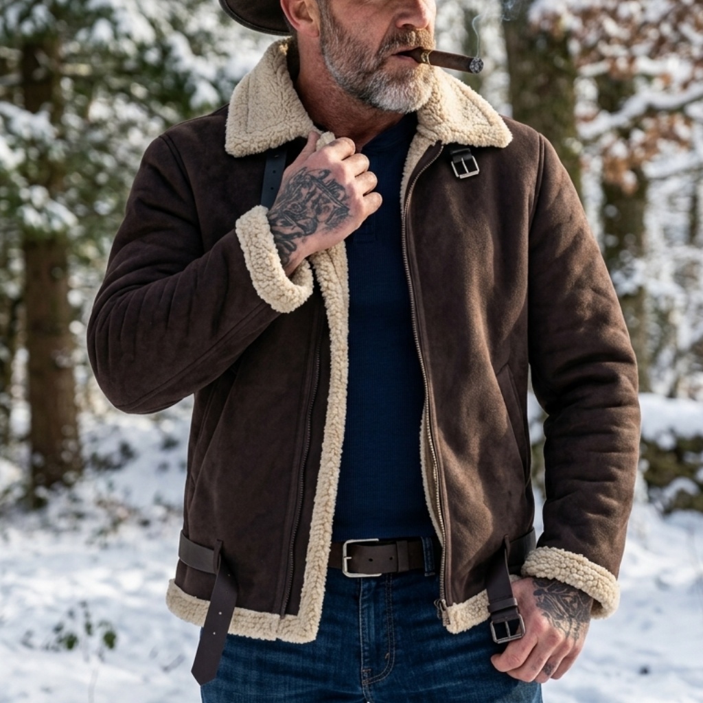 Men Winter Faux Suede Jacket F - Hunting Outdoor Jacket review and price